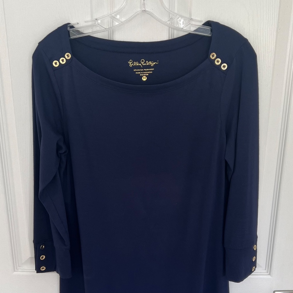 π Lilly Pulitzer Navy Dress ~ NWOT ~ Size M π - Picture 9 of 12